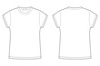 Childrens t-shirt blank template vector illustration isolated on white background. Technical sketch tee shirt.