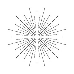 Wall Mural - Fireworks linear icon. Sun burst vector symbol