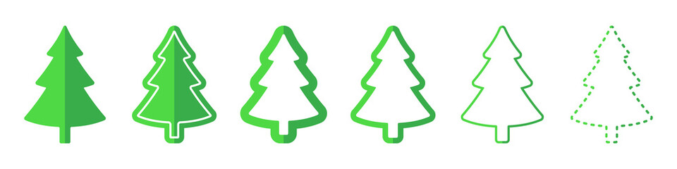 Wall Mural - christmas tree vector icons. vector illustration.