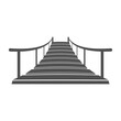 © Tilegen - Wooden suspended bridge over the ravine icon in flat style.Vector illustration.