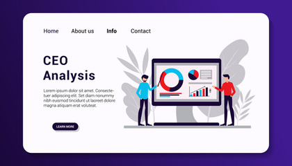 seo analysis landing page flat design vector illustration