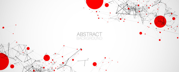 Template for science and technology presentation. Plexus style background.