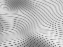 Abstract Flowing Lines And Stripes On Wavy White Surface. 3d Illustration.