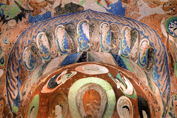 Ancient murals of Mogao Grottoes in Dunhuang, Gansu, China