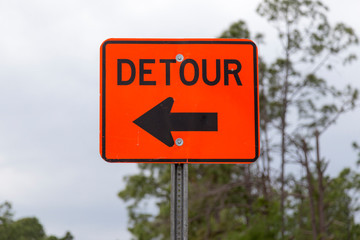 Detour road sign (USA/ North American road sign)