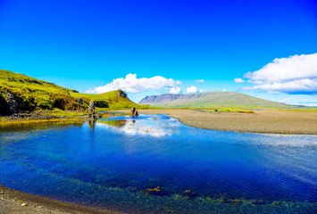 Sticker - Beautiful rugged Iceland Fjord seascape