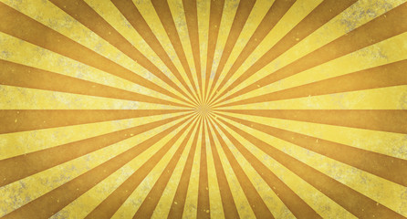 Wall Mural - Sunburst yellow grunge vintage design background.Retro texture with abstract yellow rays.