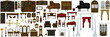 © viktor - Large set for the interior. furniture and home decoration. Set for interior design in the old style.