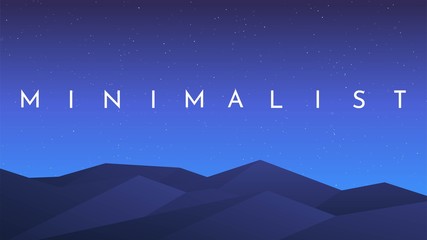 Wall Mural - vector illustration. night scene with moonlight. minimalist flat landscape. polygonal and trainable 