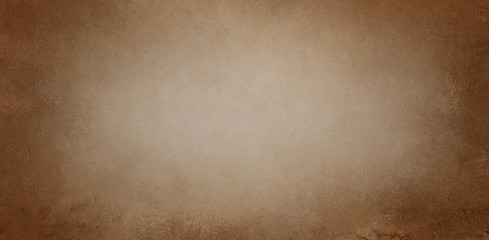 Brown background paper texture in old vintage sepia color with distressed grunge borders and light beige center design, antique grungy elegant frame 