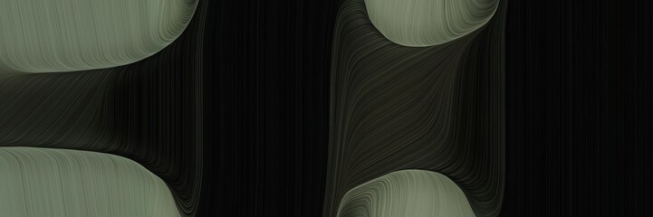 Leinwandbilder - elegant artistic header with black, dim gray and dark slate gray colors. fluid curved lines with dynamic flowing waves and curves
