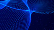 © Olga - Abstract futuristic wave background. Network connection dots and lines. Digital background. 3d rendering.