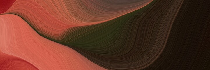 Poster - elegant dynamic header with moderate red, very dark green and brown colors. fluid curved flowing waves and curves