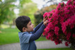 © Lauren Naefe/Stocksy - Little boy cutting flowers outside