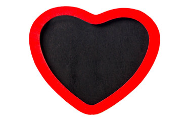 Wall Mural - Empty chalkboard texture in heart shape. Double frame from Blackboard and white background. image for background, wallpaper and copy space. bill board wood frame  in heart shape for add text.