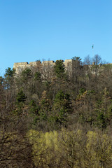  Distant view of the castle of Nograd in Hungary
