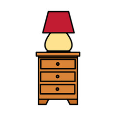 Canvas Print - drawer with lamp forniture icons