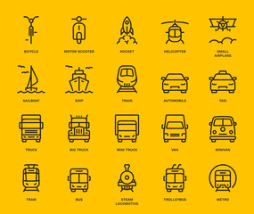 Wall Mural - Transport Icons, front View, part II.