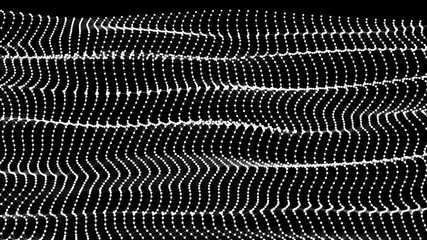 Wall Mural - wave of particles. futuristic dots network background forming dynamic waves on seamless loop.