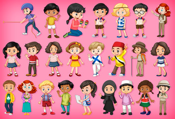 Sticker - Large set of children doing different activities