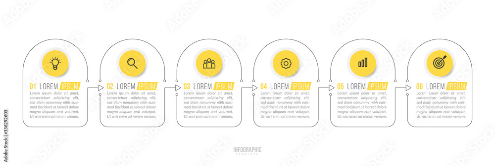 Minimal Business Infographics template. Timeline with 7 steps, options ...