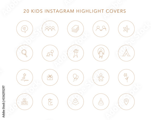 Kids One Line Instagram Story Highlight Covers Baby Abstract Instagram Story Highlight Icons Buy This Stock Vector And Explore Similar Vectors At Adobe Stock Adobe Stock