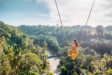 Bali Swing With Yellow Cute Girl
