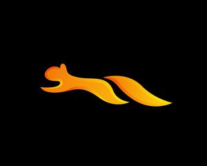 Wall Mural - Simple fly jumping squirrel logo design inspiration