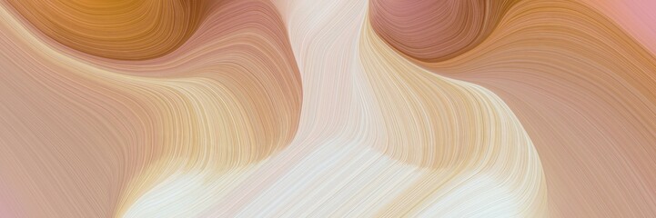 Leinwandbilder - decorative background graphic with elegant curvy swirl waves background design with tan, light gray and sienna color