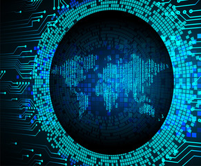 world blue cyber circuit future technology concept background