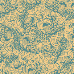 Canvas Print - Abstract seamless pattern with hand drawn textures. Vector background.