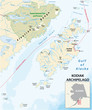 vector map of Kodiak Archipelago belonging to the US state of Alaska