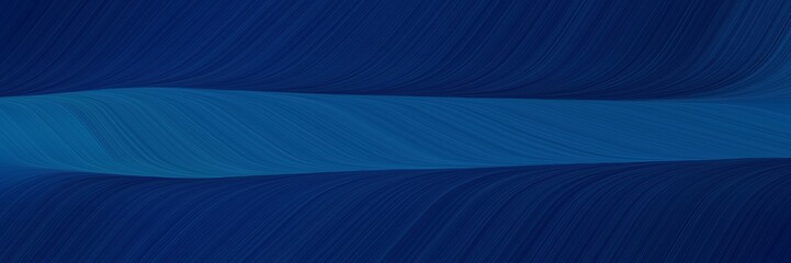 Poster - elegant dynamic horizontal header with midnight blue, teal and very dark blue colors. fluid curved lines with dynamic flowing waves and curves