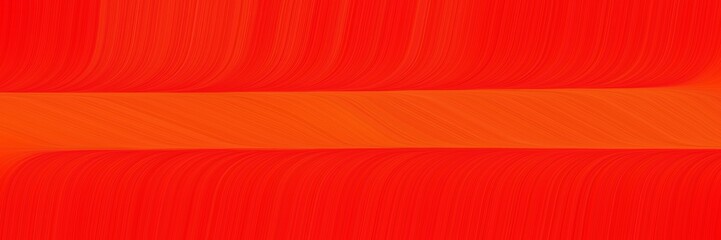 Poster - elegant surreal designed horizontal banner with red, orange red and strong red colors. fluid curved flowing waves and curves