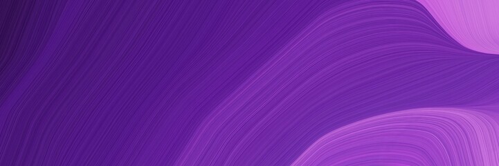 Poster - elegant moving horizontal banner with dark slate blue, medium orchid and very dark violet colors. fluid curved lines with dynamic flowing waves and curves