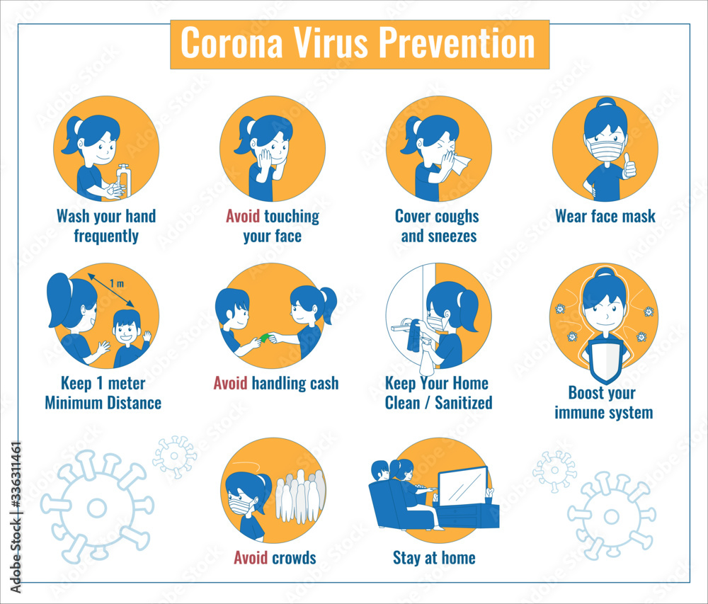 corona virus prevention poster Stock Vector | Adobe Stock