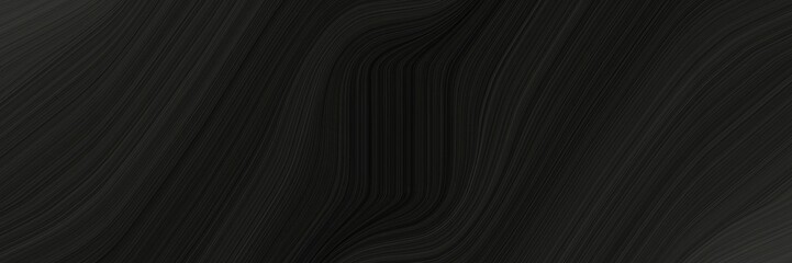 Poster - elegant modern designed horizontal header with very dark green, dark slate gray and black colors. fluid curved flowing waves and curves