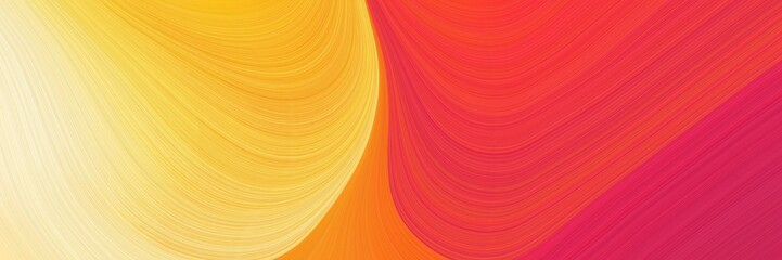 Poster - elegant moving header design with crimson, pastel orange and vivid orange colors. fluid curved lines with dynamic flowing waves and curves