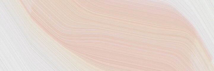Poster - elegant artistic horizontal header with pastel gray, baby pink and linen colors. fluid curved lines with dynamic flowing waves and curves