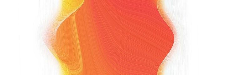 Poster - elegant decorative banner design with tomato, linen and pastel orange colors. fluid curved flowing waves and curves