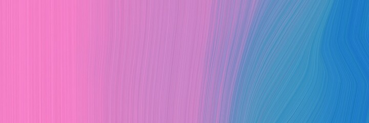 Poster - elegant modern horizontal header with orchid, steel blue and light slate gray colors. fluid curved lines with dynamic flowing waves and curves