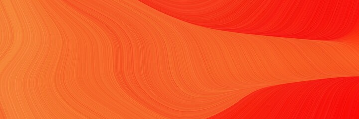 Poster - elegant moving designed horizontal header with tomato, red and orange red colors. fluid curved lines with dynamic flowing waves and curves