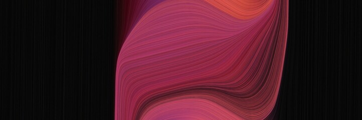 Poster - elegant decorative header design with dark moderate pink, black and old mauve colors. fluid curved lines with dynamic flowing waves and curves