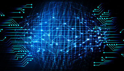 blue cyber circuit future technology concept background