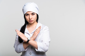 
Doctor woman on a light background