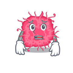 Sticker - Cartoon design style of pathogenic bacteria showing worried face