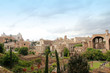 View of the Roman Forum during sunset in Rome, Italy