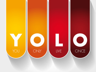 yolo - you only live once acronym, concept background