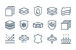 Fabric Feature related line icon set. Layered Materials vector vector icons.
