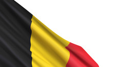 The Realistic Flag Of Belgium Isolated On A White Background. Vector Element For Belgian National Day, Armistice Day.